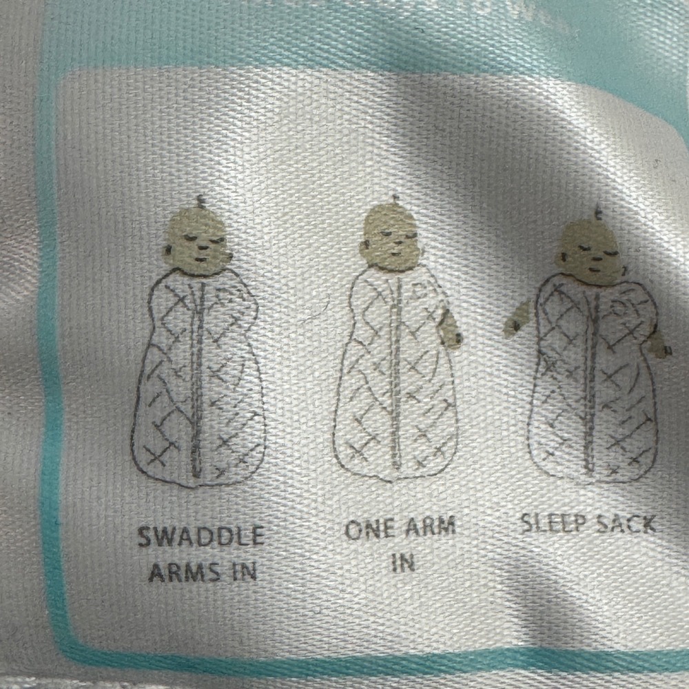 Dreamland Baby Weighted Sleep Sack Swaddle 0-6M Blue Quilted Cotton LADX531 - Picture 10 of 14